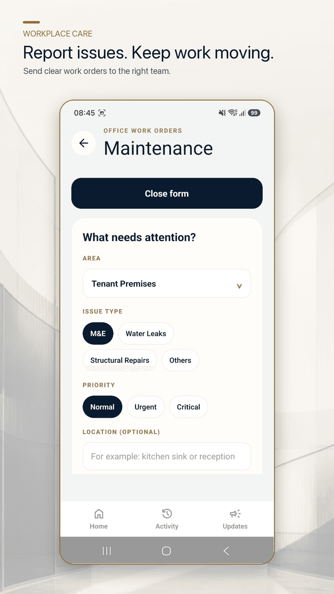 Willsflower App maintenance screen
